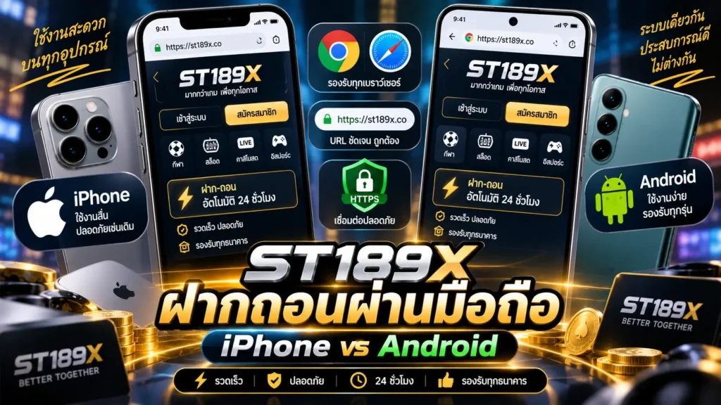 ฝากถอนผ่านมือถือ iPhone vs Android