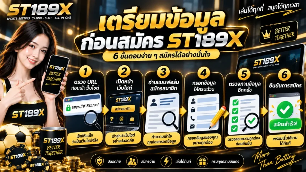 สมัครสมาชิก ST189X ต้องใช้อะไร