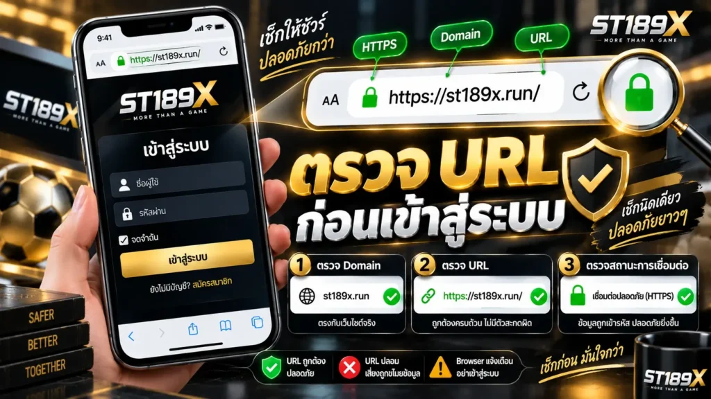 ตรวจ URL ก่อนเข้าสู่ระบบ