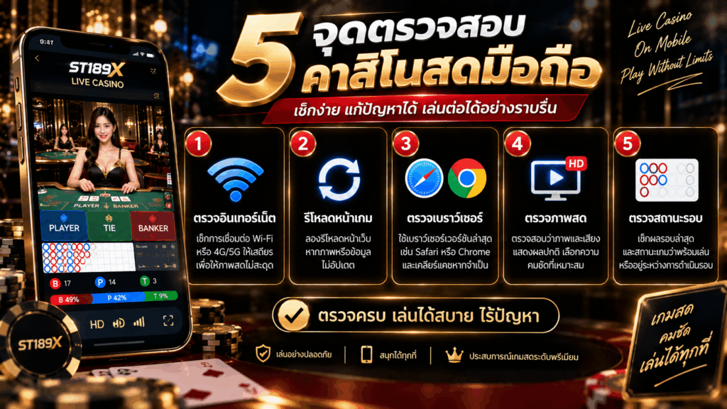 5 จุดตรวจสอบคาสิโนสดมือถือ
