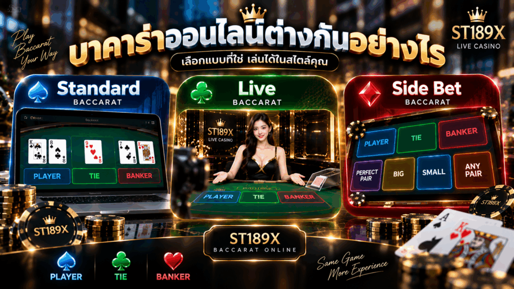 บาคาร่าออนไลน์ต่างกันอย่างไร