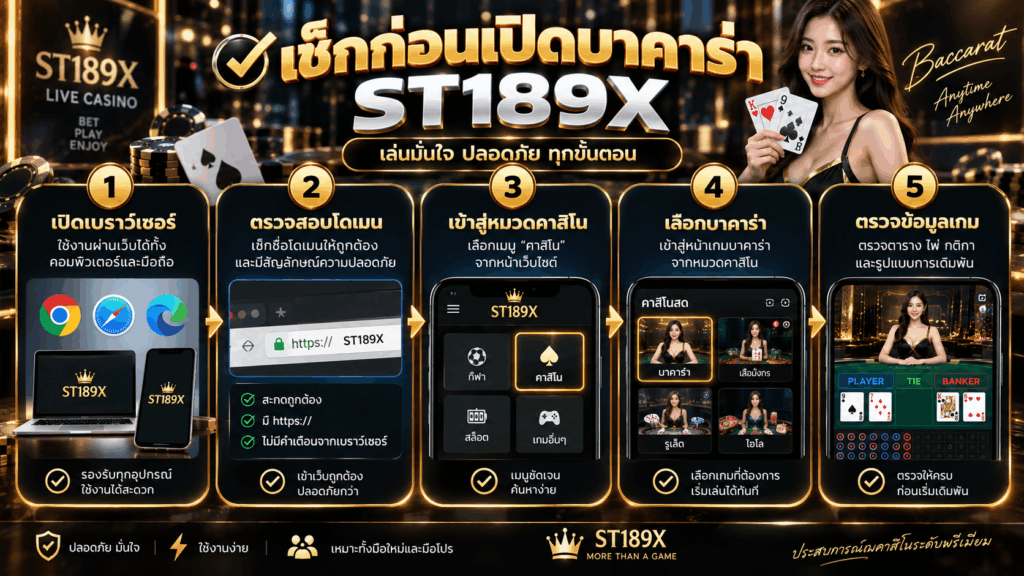 เช็กก่อนเปิดบาคาร่า ST189X