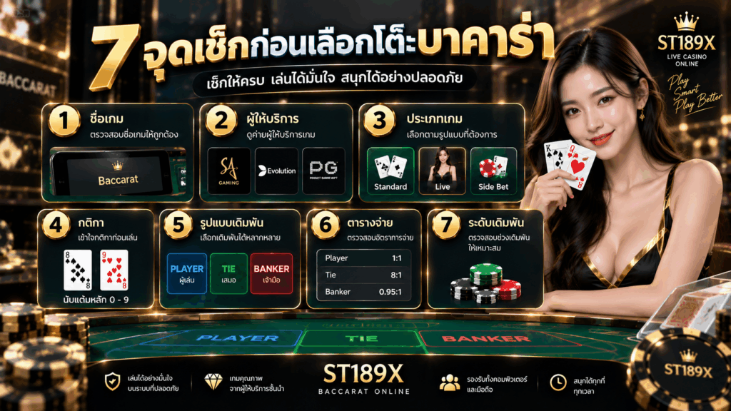 7 จุดเช็กก่อนเลือกโต๊ะบาคาร่า