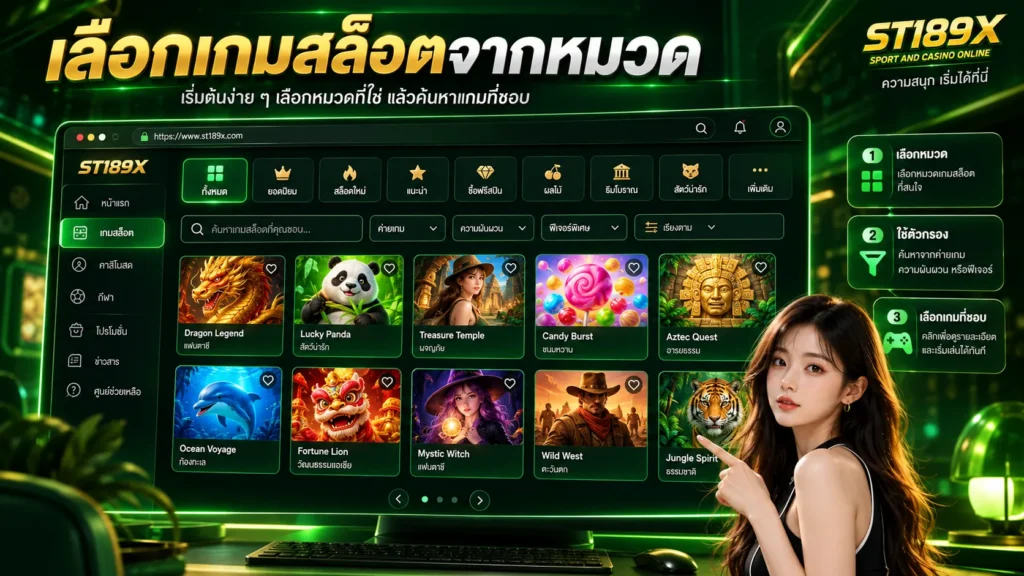 เลือกเกมสล็อตจากหมวด